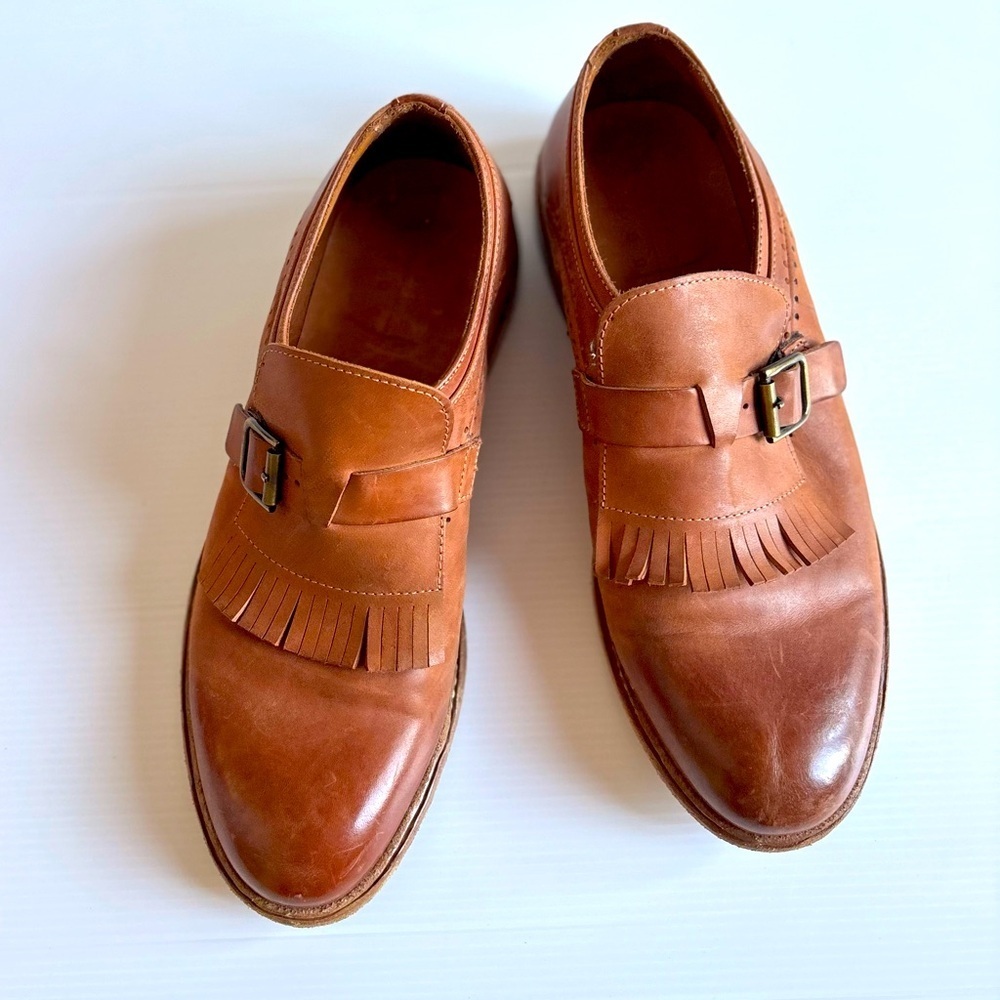 Vero Cuoio Men's Leather Brown Tassel Loafers Size 42